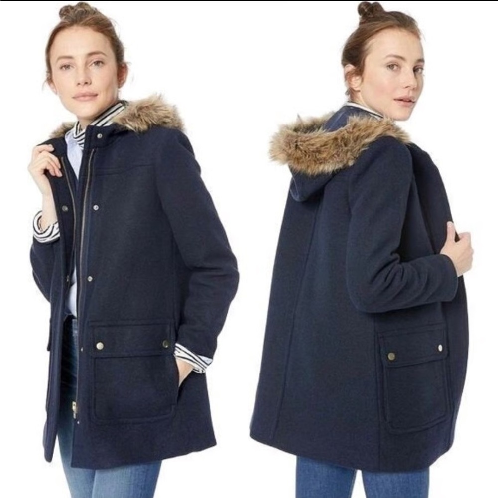 Women's J.Crew Mercantile Navy Vail Parka Coat